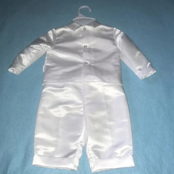 NEW CHRISTENING APPAREL attached paisley vest & tie size 9-12 month 16 to 20 lbs - Picture 2 of 16
